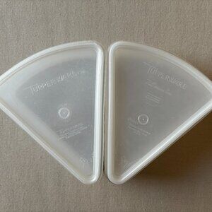 2 Vintage Tupperware Pie Slice Keepers with lids